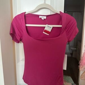 Marshalls Fuchsia Short Sleeve Bodysuit